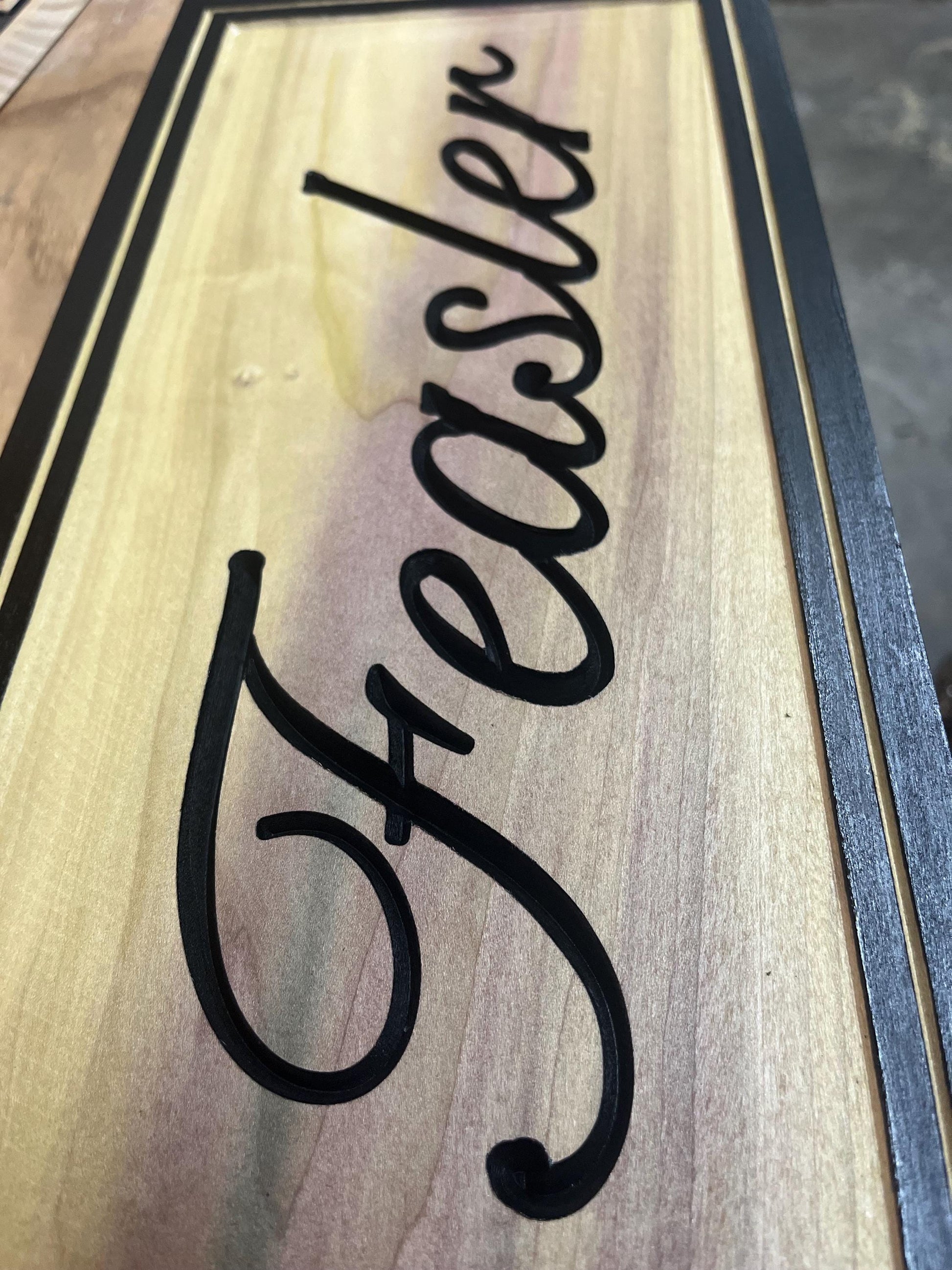 Custom Wooden Name Sign, Personalized Engraved Wood Wall Decor, Home, Office, Wedding or Gift