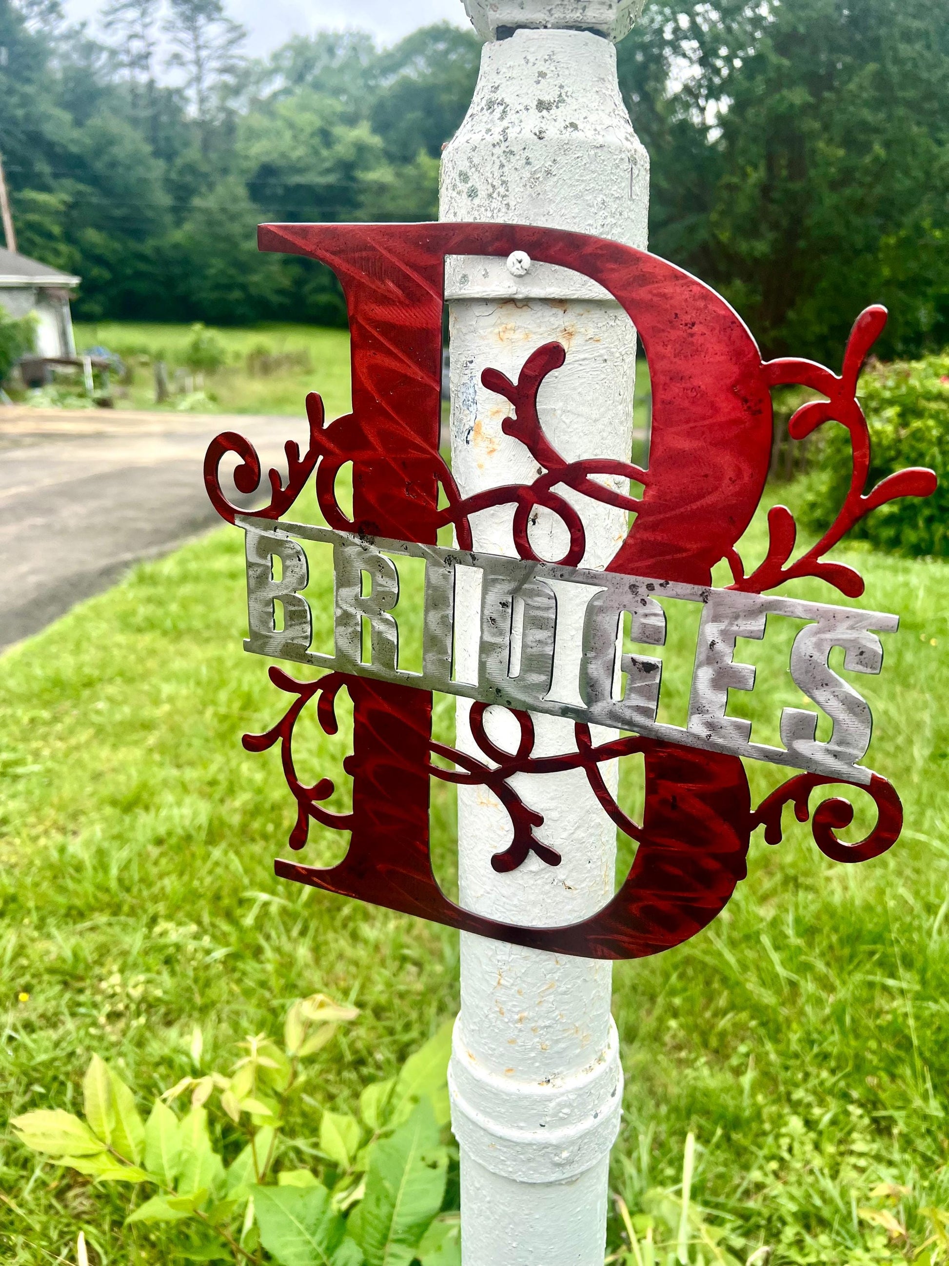 Custom Holographic Metal Monogram Sign: Personalized Wall Decor