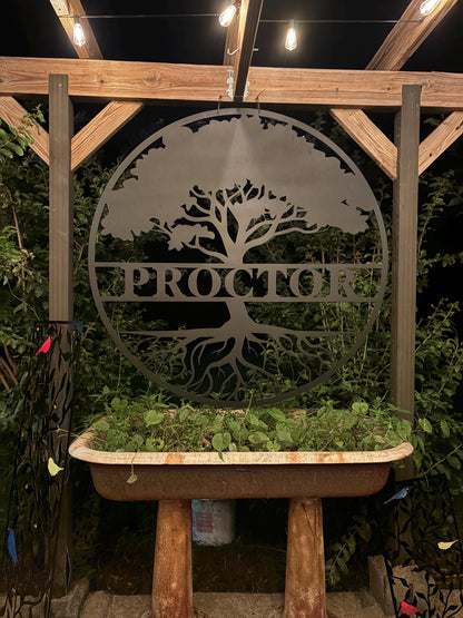 Custom Metal Family Tree Name Sign: Personalized Outdoor/Indoor Wall Decor