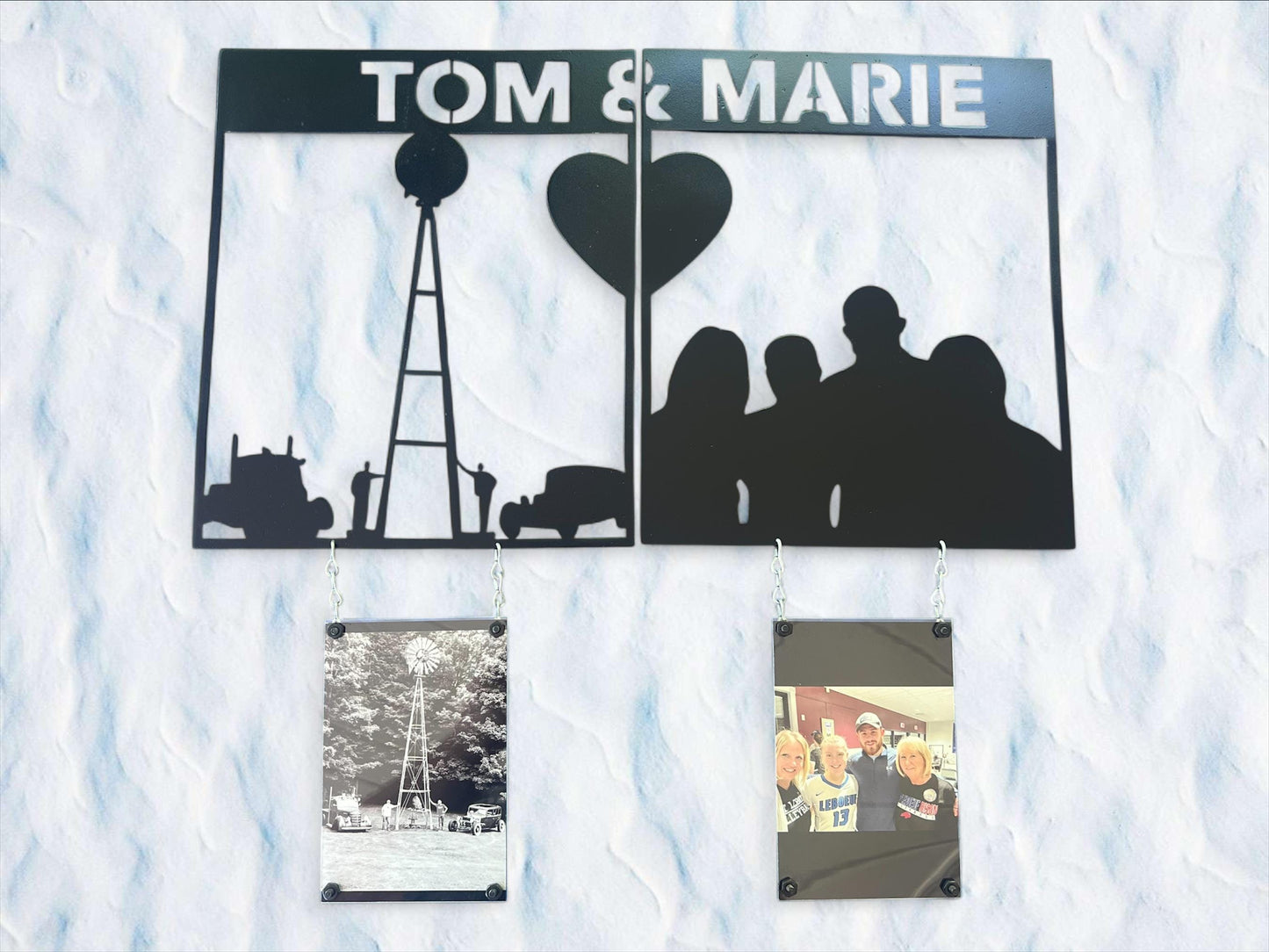 Custom Memorial Metal Photo Cutout with Hanging Photo – Personalized Tribute to Loved Ones