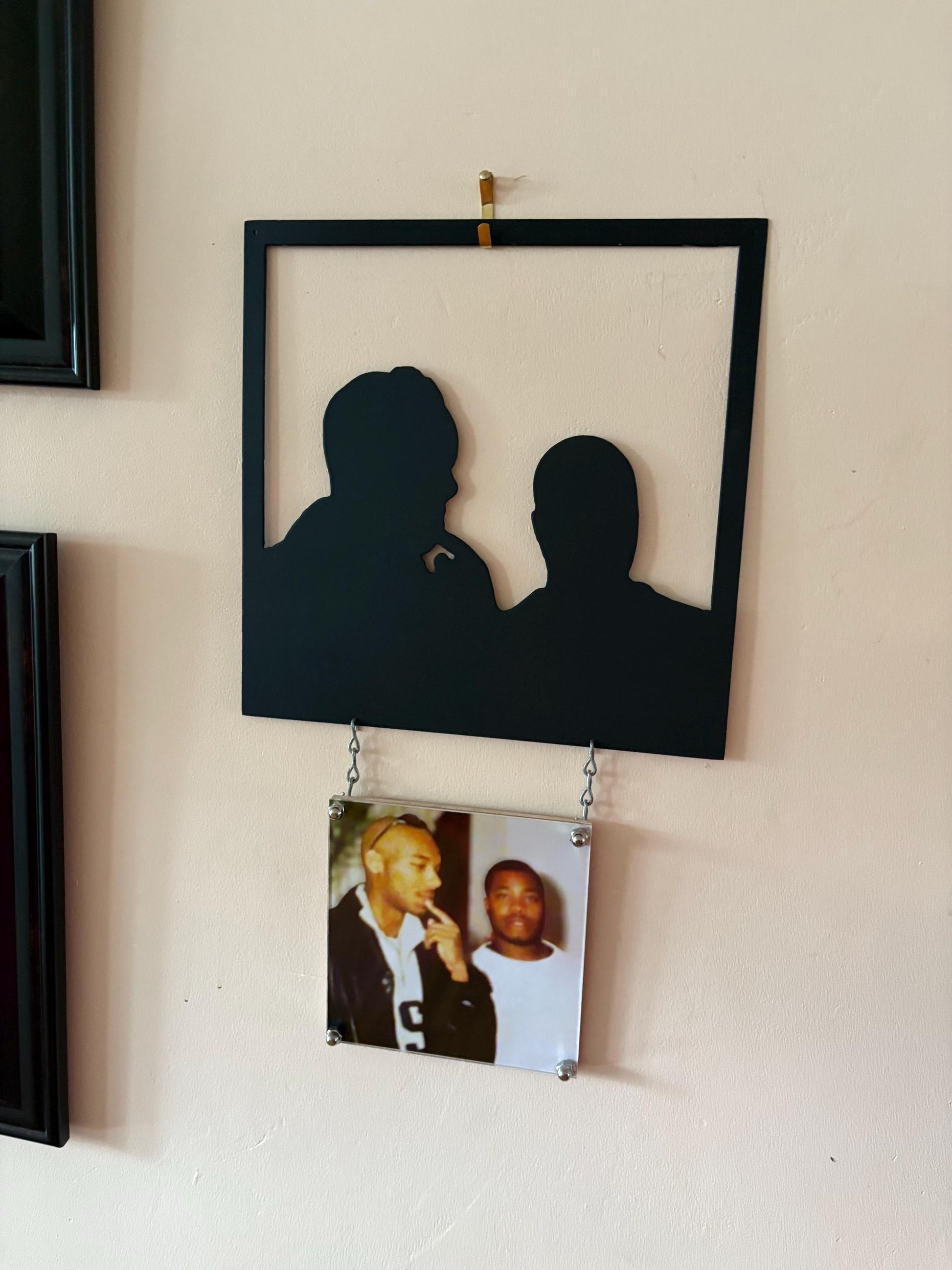 Custom Memorial Metal Photo Cutout with Hanging Photo – Personalized Tribute to Loved Ones