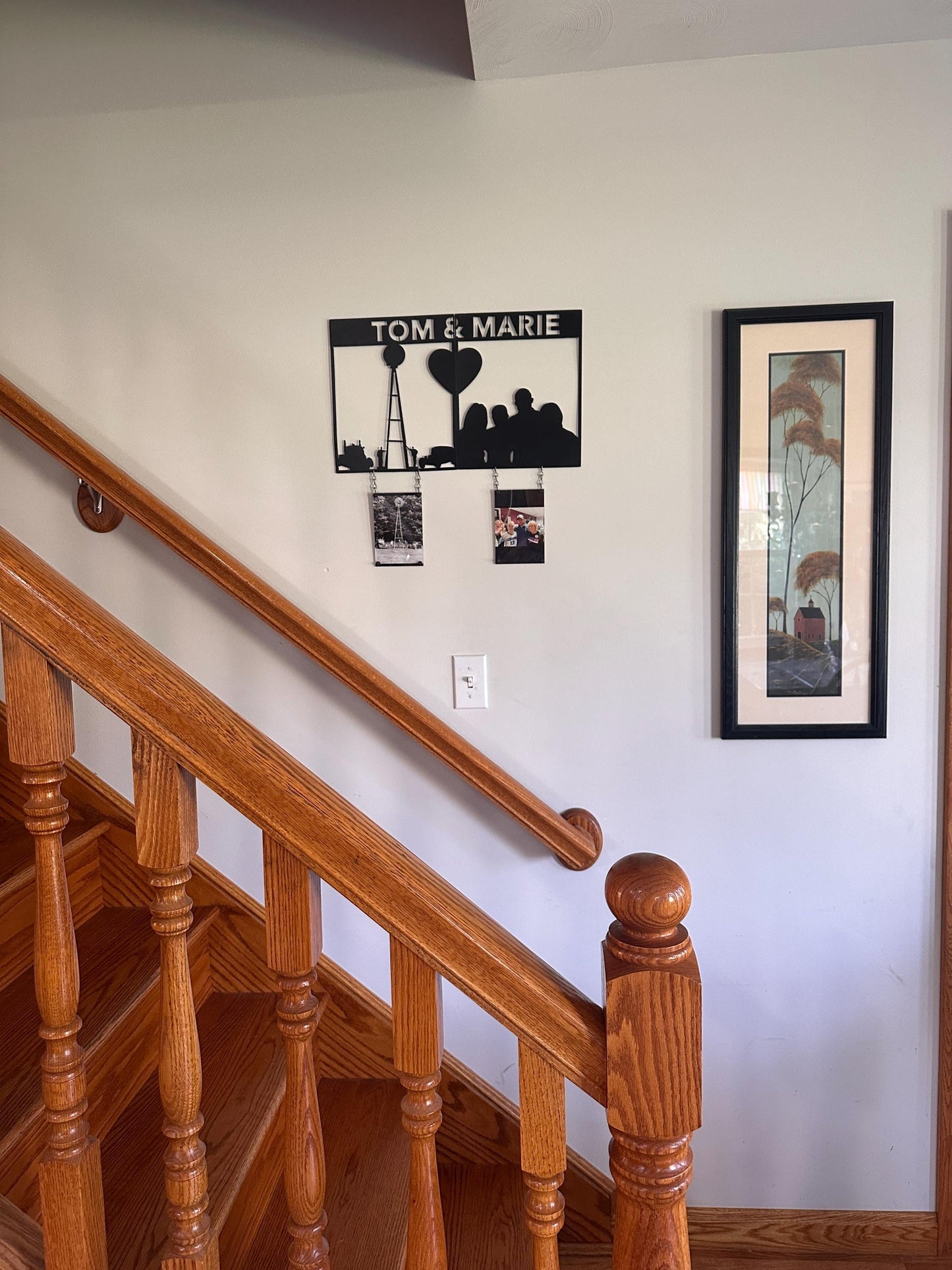 Custom Memorial Metal Photo Cutout with Hanging Photo – Personalized Tribute to Loved Ones