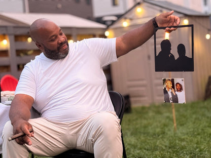 Custom Memorial Metal Photo Cutout with Hanging Photo – Personalized Tribute to Loved Ones