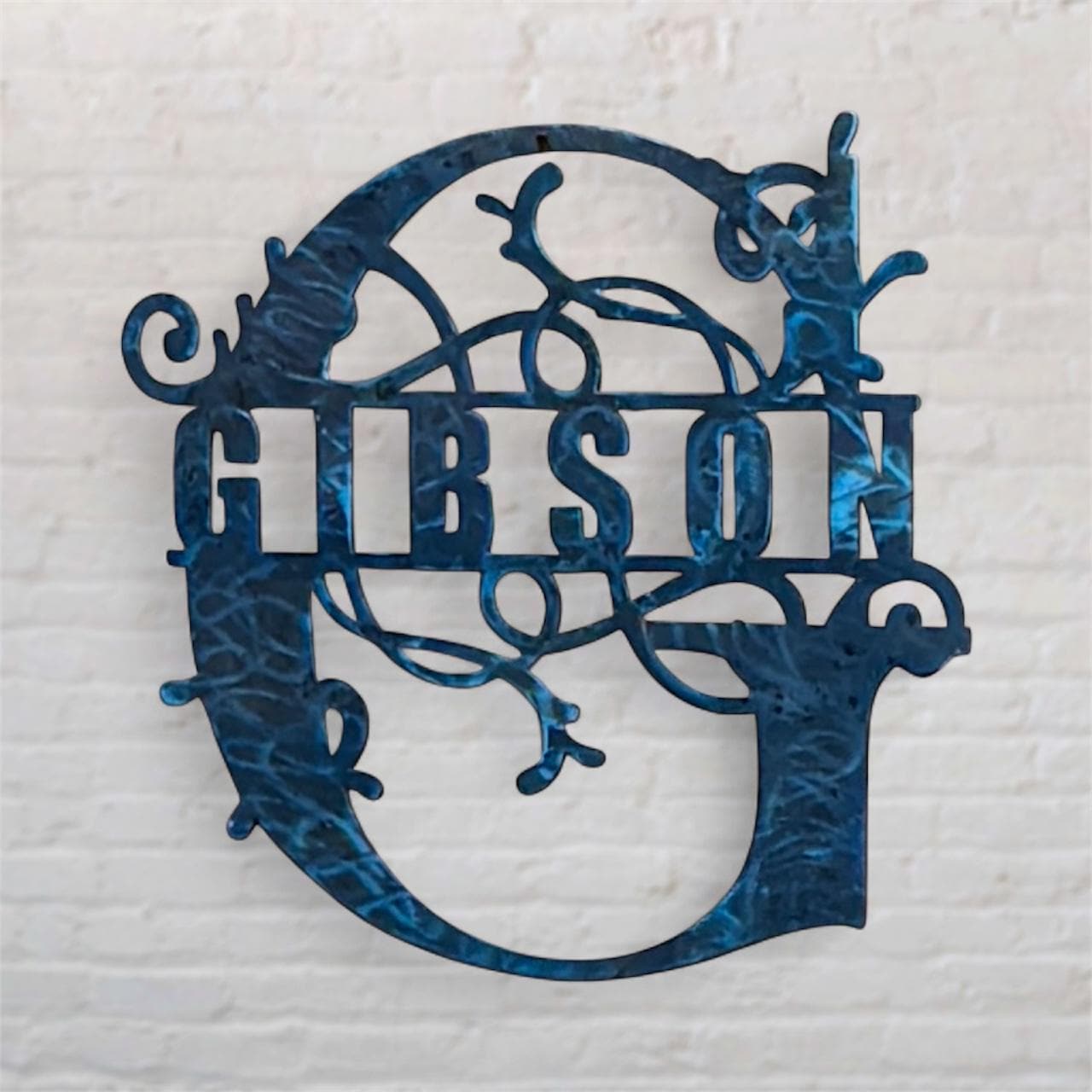 Custom Holographic Metal Monogram Sign: Personalized Wall Decor