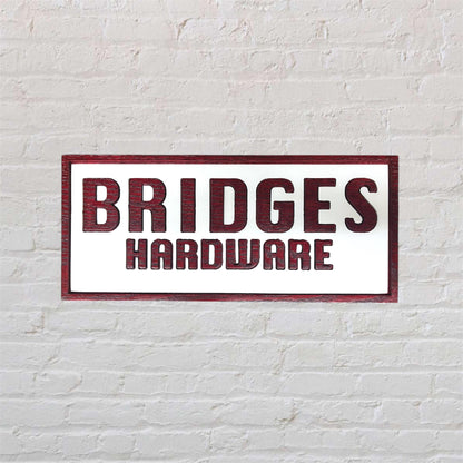 Custom Metal-Wood Layered Sign, Personalized Names or Words, Two-Tone Wall Décor