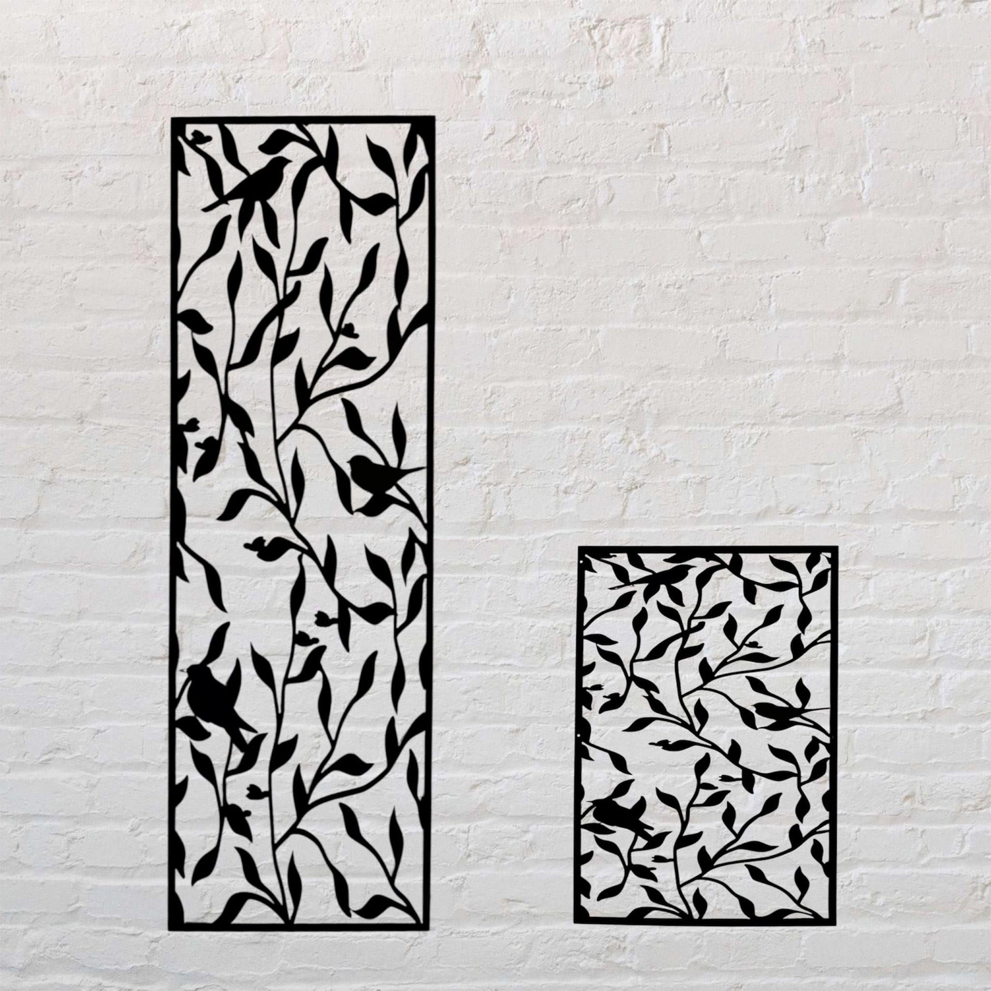 Bird & Vine Metal Privacy Screen: Garden, Patio, Balcony Decor