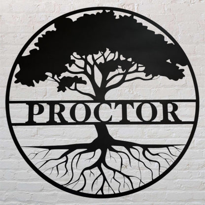 Custom Metal Family Tree Name Sign: Personalized Outdoor/Indoor Wall Decor