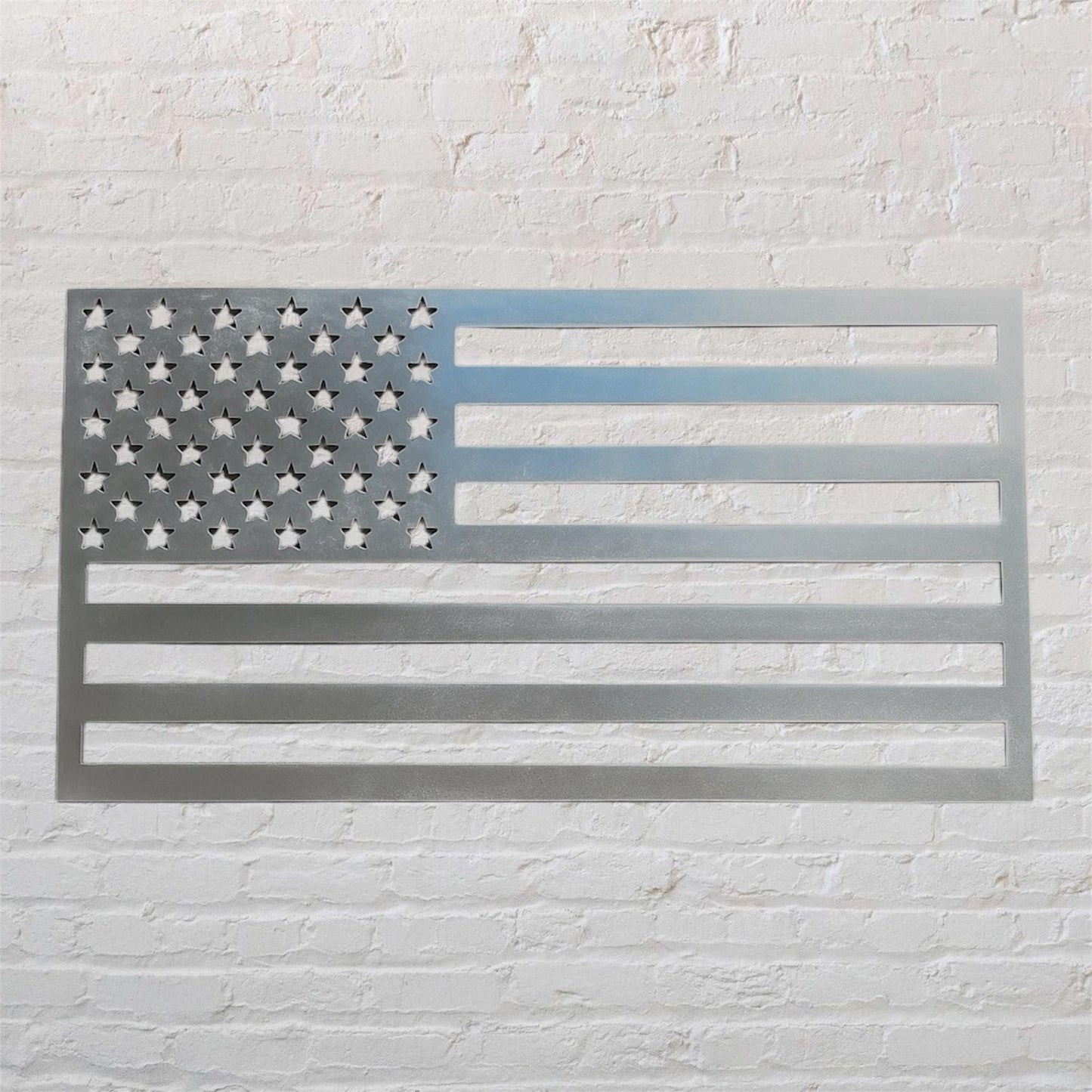 Metal American Flag Cutout: Aluminum Sign (19.5" x 10.25")