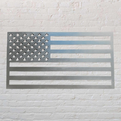 Metal American Flag Cutout: Aluminum Sign (19.5" x 10.25")