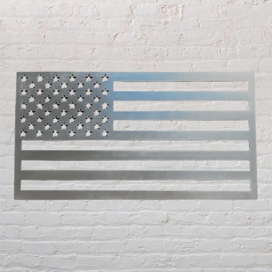 Metal American Flag Cutout: Aluminum Sign (19.5" x 10.25")