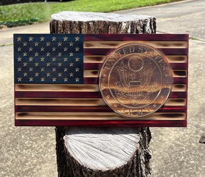Bulk Custom Wooden Military Flags, Personalized Engraved Name, U.S. Armed Forces, Wall Plaque, Army, Navy, Marine, Air Force, Gifts