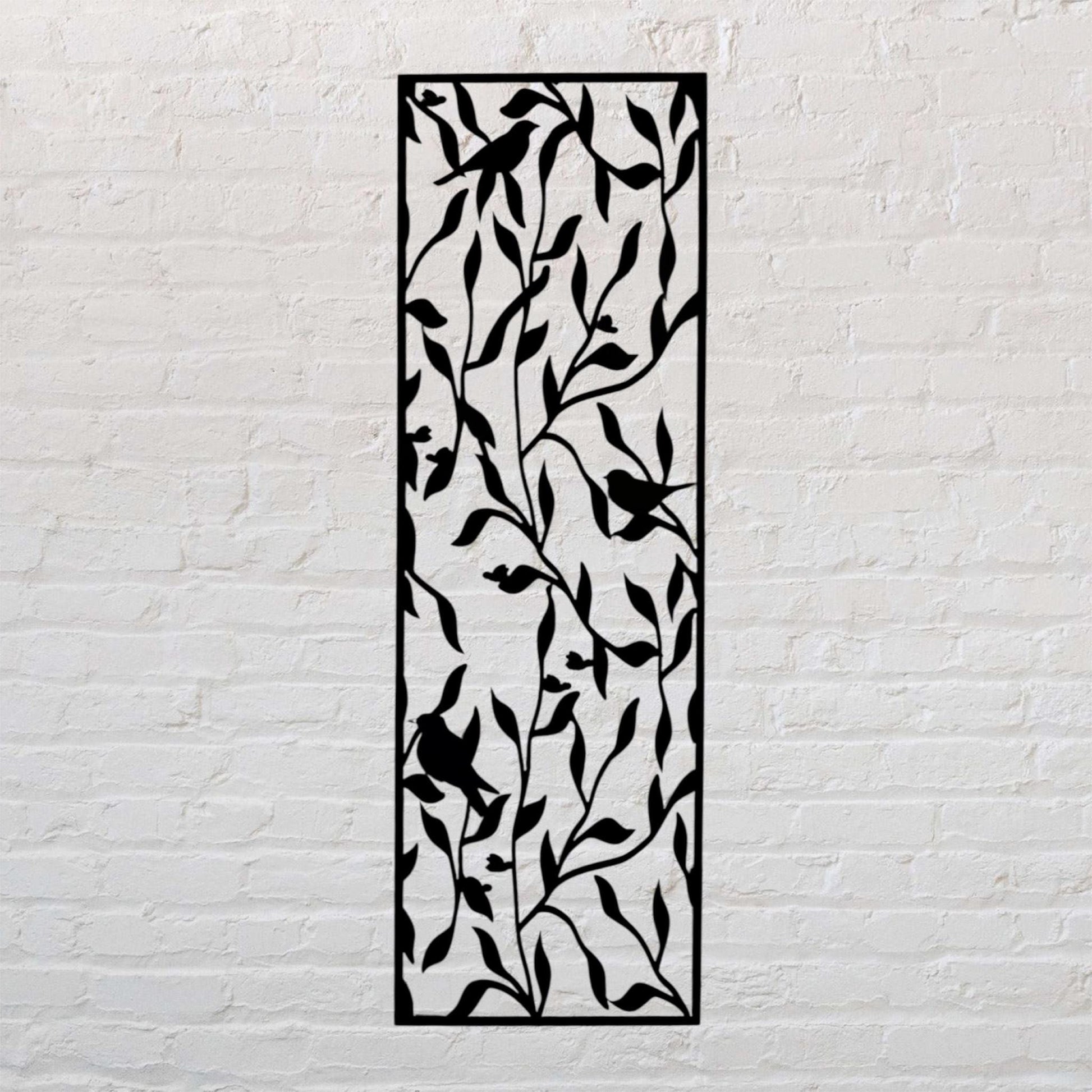 Bird & Vine Metal Privacy Screen: Garden, Patio, Balcony Decor