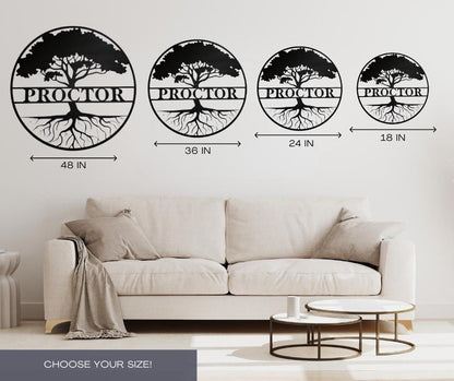 Custom Metal Family Tree Name Sign: Personalized Outdoor/Indoor Wall Decor