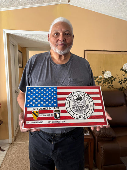 Personalized US Air Force Aluminum Flag – Handmade Military Wall Art