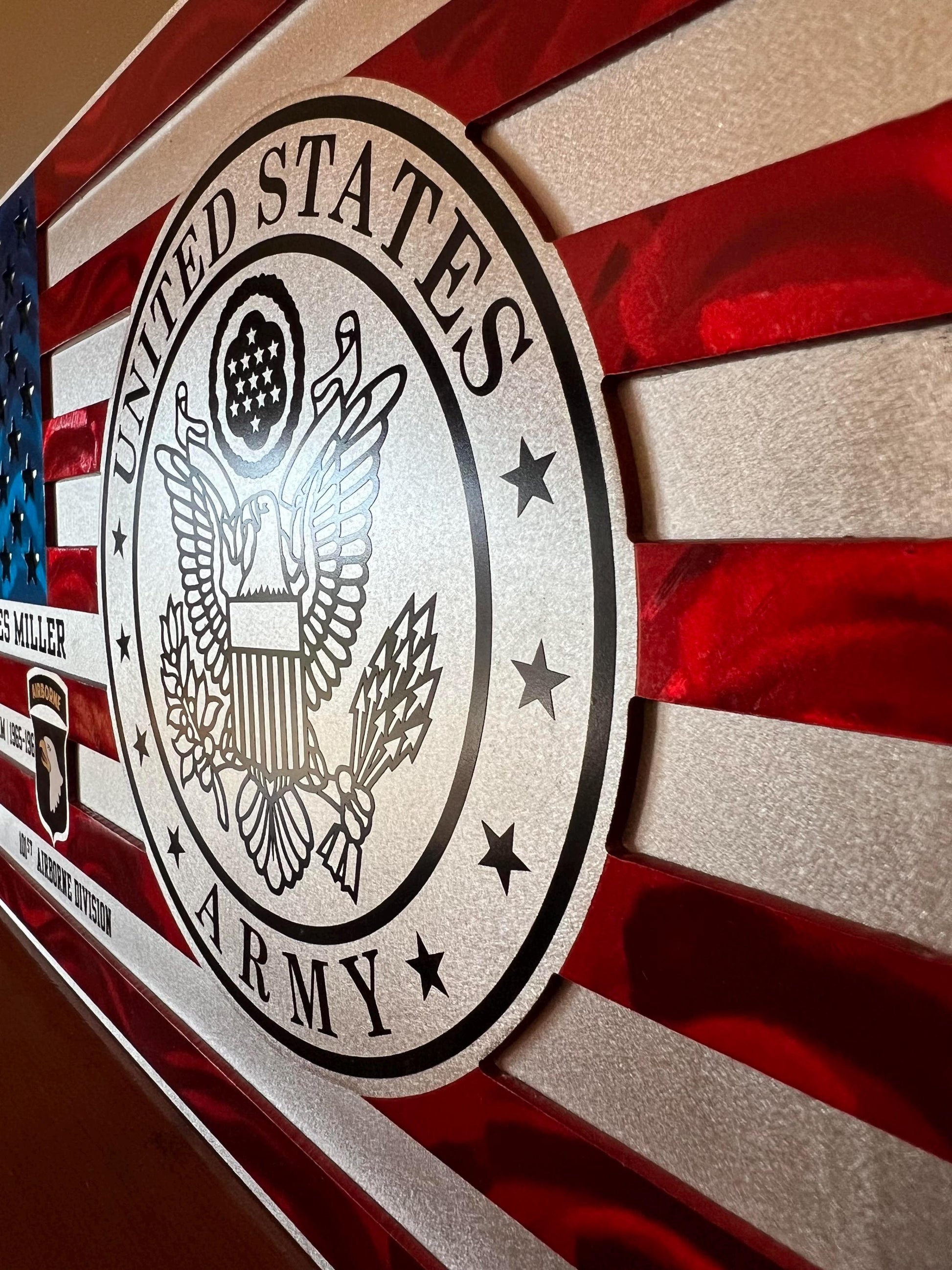 Personalized US Air Force Aluminum Flag – Handmade Military Wall Art