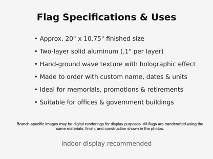 Personalized US Marine Corp Aluminum Flag – Handmade Military Wall Art