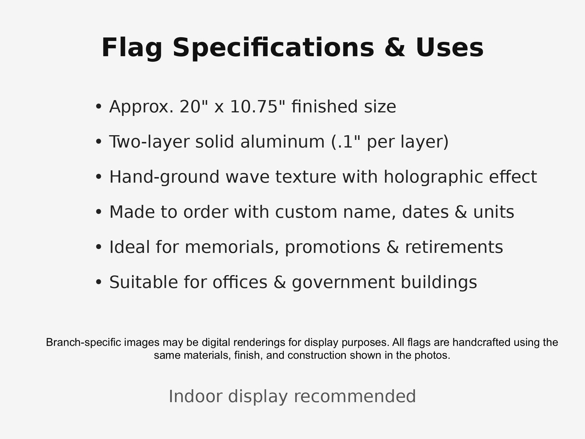 Personalized US Air Force Aluminum Flag – Handmade Military Wall Art