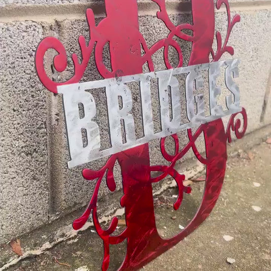 Custom Holographic Metal Monogram Sign: Personalized Wall Decor