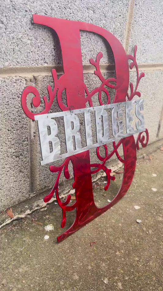 Custom Holographic Metal Monogram Sign: Personalized Wall Decor