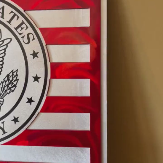 Personalized US Marine Corp Aluminum Flag – Handmade Military Wall Art